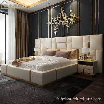 nouvel ensemble de meubles de chambre à coucher king size moderne à la mode